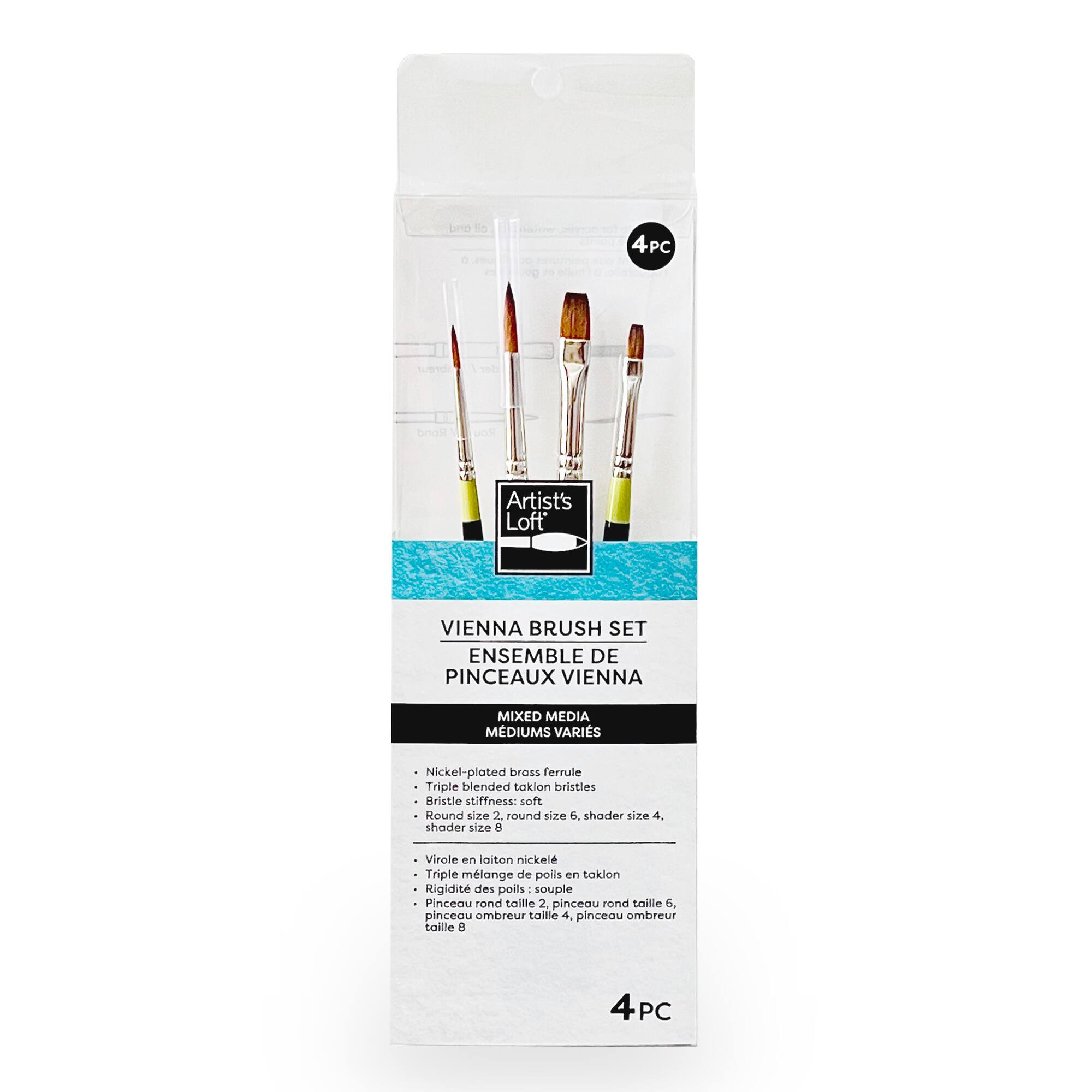 6 Pack: Vienna 4-Piece Mixed Media Brush Set No.2 by Artist's Loft®